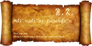 Mátyási Kajetán névjegykártya